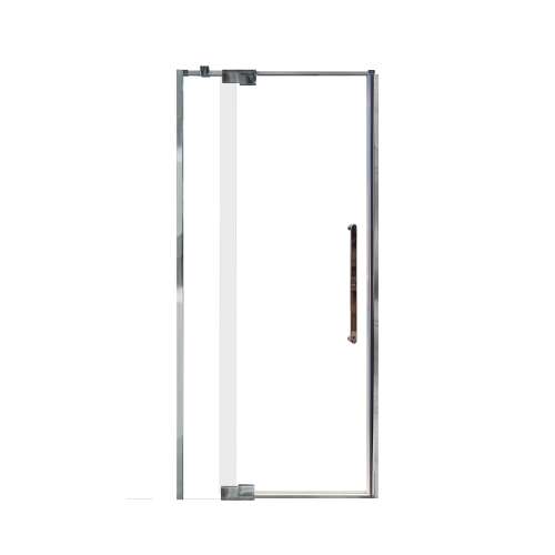 Innova 36-in X 76-in Pivot Shower Door with 3/8-in Clear Glass and Royston Double-Sided Handle, Polished Chrome