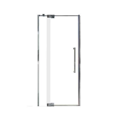Innova 36-in X 76-in Pivot Shower Door with 3/8-in Clear Glass and Sampson Handle and Knob Handle, Polished Chrome