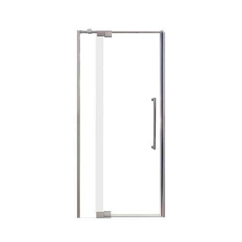 Innova 36-in X 76-in Pivot Shower Door with 3/8-in Clear Glass and Tyler Double-Sided Handle, Brushed Stainless
