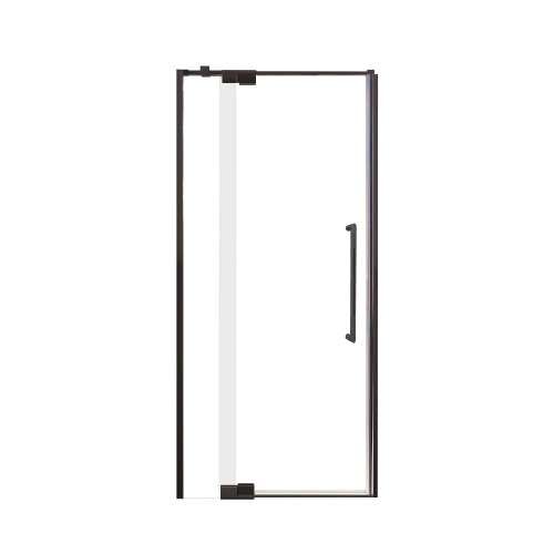 Samuel Mueller Innova 36-in X 76-in Pivot Shower Door with 3/8-in Clear Glass and Tyler Handle and Knob Handle, Matte Black