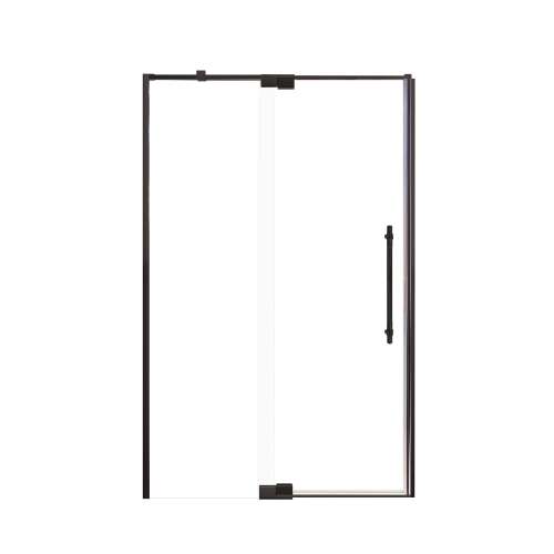 Samuel Mueller Innova 48-in X 76-in Pivot Shower Door with 3/8-in Clear Glass and Barrington Knurled Handle and Knob Handle, Matte Black