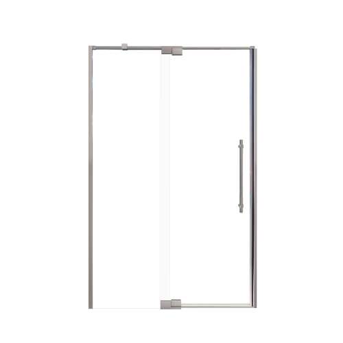 Samuel Mueller Innova 48-in X 76-in Pivot Shower Door with 3/8-in Clear Glass and Barrington Plain Double-Sided Handle, Brushed Stainless