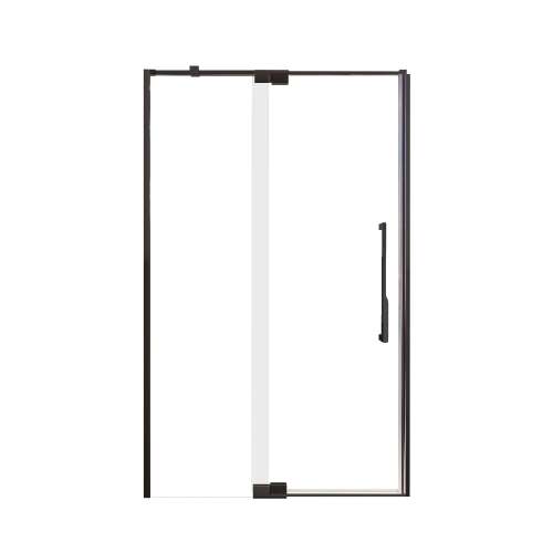 Innova 48-in X 76-in Pivot Shower Door with 3/8-in Clear Glass and Juliette Handle and Knob Handle, Matte Black