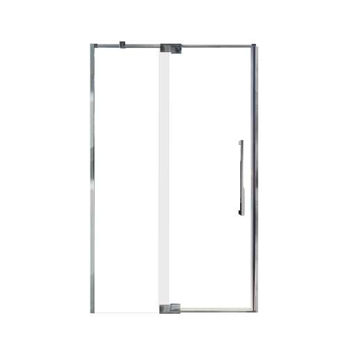 Innova 48-in X 76-in Pivot Shower Door with 3/8-in Clear Glass and Juliette Double-Sided Handle, Polished Chrome