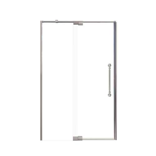 Innova 48-in X 76-in Pivot Shower Door with 3/8-in Clear Glass and Nicholson Handle and Knob Handle, Brushed Stainless