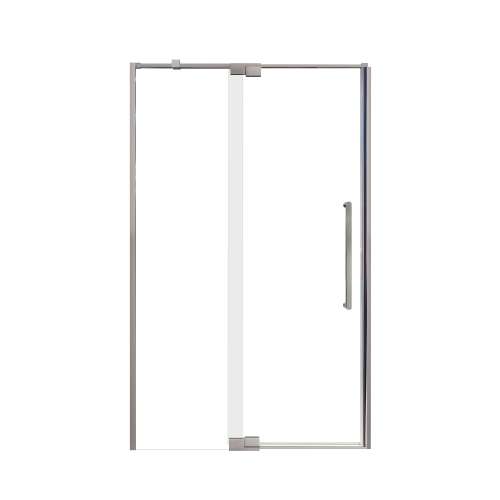 Innova 48-in X 76-in Pivot Shower Door with 3/8-in Clear Glass and Royston Handle and Knob Handle, Brushed Stainless