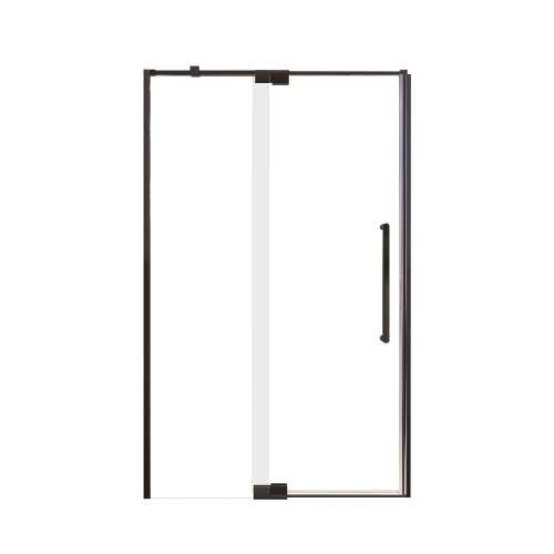 Samuel Mueller Innova 48-in X 76-in Pivot Shower Door with 3/8-in Clear Glass and Royston Handle and Knob Handle, Matte Black