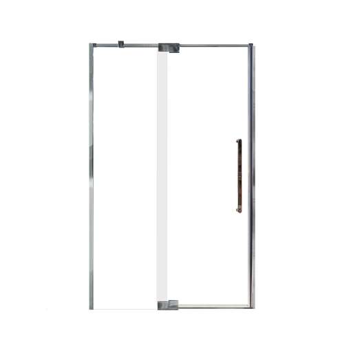 Innova 48-in X 76-in Pivot Shower Door with 3/8-in Clear Glass and Royston Handle and Knob Handle, Polished Chrome
