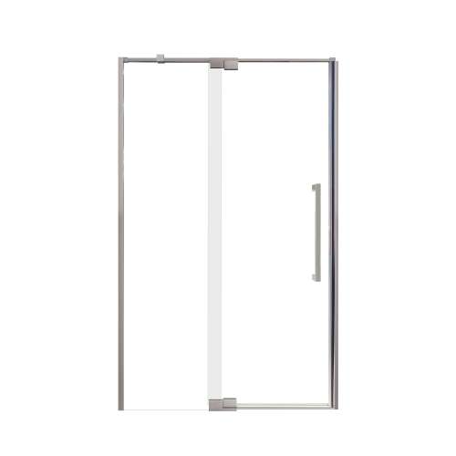 Innova 48-in X 76-in Pivot Shower Door with 3/8-in Clear Glass and Sampson Double-Sided Handle, Brushed Stainless