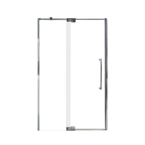 Samuel Mueller Innova 48-in X 76-in Pivot Shower Door with 3/8-in Clear Glass and Tyler Handle and Knob Handle, Polished Chrome