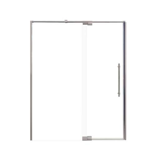 Samuel Mueller Innova 60-in X 76-in Pivot Shower Door with 3/8-in Clear Glass and Barrington Knurled Handle and Knob Handle, Brushed Stainless