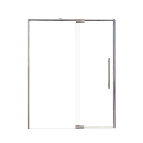 Samuel Mueller Innova 60-in X 76-in Pivot Shower Door with 3/8-in Clear Glass and Barrington Plain Handle and Knob Handle, Brushed Stainless