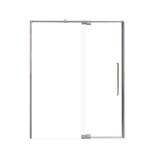 Innova 60-in X 76-in Pivot Shower Door with 3/8-in Clear Glass and Contour Handle and Knob Handle, Brushed Stainless