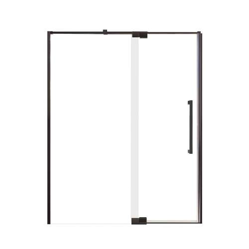 Innova 60-in X 76-in Pivot Shower Door with 3/8-in Clear Glass and Sampson Handle and Knob Handle, Matte Black