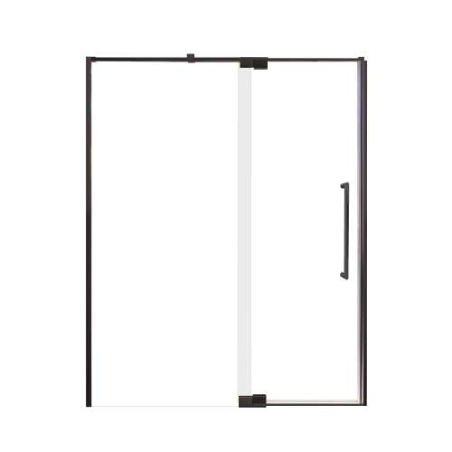 Innova 60-in X 76-in Pivot Shower Door with 3/8-in Clear Glass and Tyler Handle and Knob Handle, Matte Black