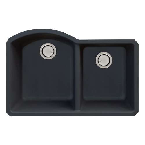 Samuel Müeller Adagio Granite 31-in Kitchen Sink Kit with Grids, Strainers and Drain Installation Kit in Black