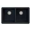 Samuel Müeller Renton Granite 31-in Undermount Kitchen Sink Kit with Grids, Strainers and Drain Installation Kit in Black