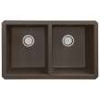 Samuel Müeller Renton Granite 31-in Undermount Kitchen Sink Kit with Grids, Strainers and Drain Installation Kit in Espresso