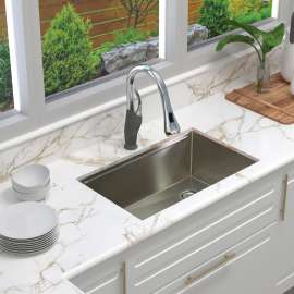 SMKWSSU301910 30-in x 19-in x 10-in 18-Gauge Undermount Stainless Steel Kitchen Workstation Sink