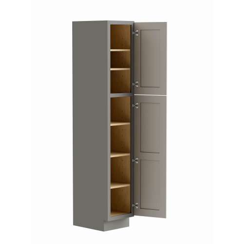 SML158421R-ASM-FR01-LG Framington 15-in x 21-in x 84-in Assembled Remington Vanity Linen Cabinet With Right-Hand Opening Door, Light Grey