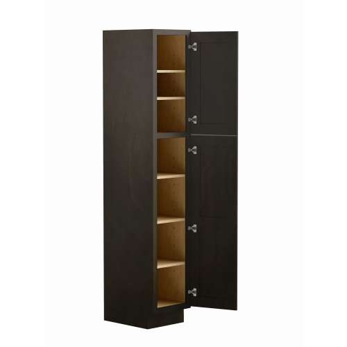 SML158421R-ASM-FR01-SG Framington 15-in x 21-in x 84-in Assembled Remington Vanity Linen Cabinet With Right-Hand Opening Door, Smokey Grey