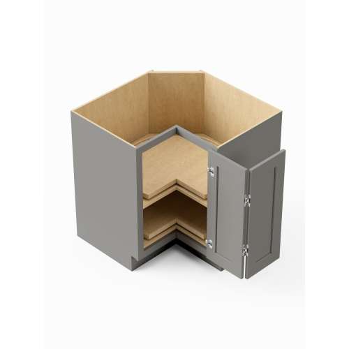 SMLSB33R-ASM-FR01-LG Framington 33-in x 33-in x 35-in Assembled Remington Lazy Susan Easy Reach Base Cabinet With Right-Hand Opening Door, Light Grey