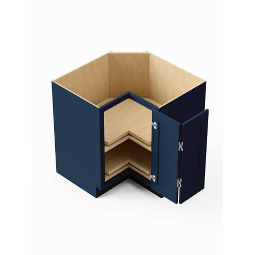 SMLSB33R-ASM-FR01-NB Framington 33-in x 33-in x 35-in Assembled Remington Lazy Susan Easy Reach Base Cabinet With Right-Hand Opening Door, Navy Blue