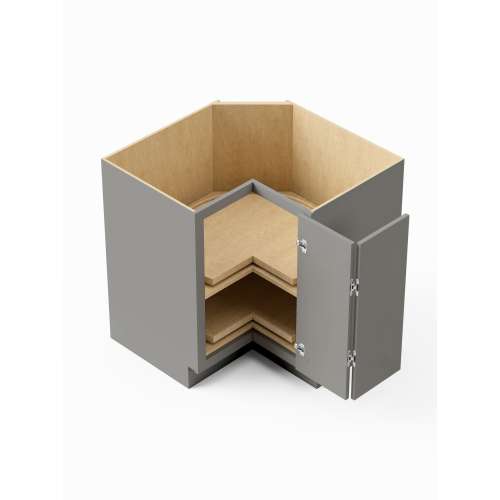 SMLSB33R-ASM-FR02-LG Framington 33-in x 33-in x 35-in Assembled Latitude Lazy Susan Easy Reach Base Cabinet With Right-Hand Opening Door, Light Grey