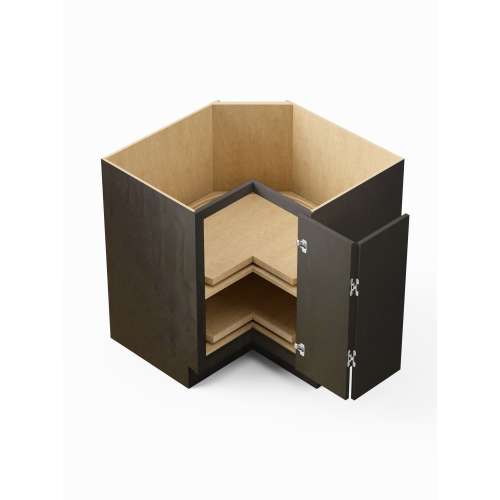 SMLSB33R-ASM-FR02-SG Framington 33-in x 33-in x 35-in Assembled Latitude Lazy Susan Easy Reach Base Cabinet With Right-Hand Opening Door, Smokey Grey