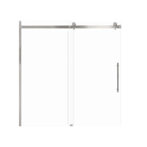 Samuel Mueller Milan 60-in X 60-in Barn Bathtub Door with 5/16-in Clear Glass and Barrington Knurled Handle and Knob Handle, Brushed Stainless