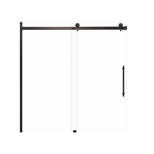Milan 60-in X 60-in Barn Bathtub Door with 5/16-in Clear Glass and Barrington Knurled Double-Sided Handle, Matte Black