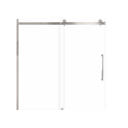 Samuel Mueller Milan 60-in X 60-in Barn Bathtub Door with 5/16-in Clear Glass and Juliette Handle and Knob Handle, Brushed Stainless