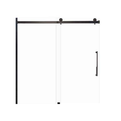 Milan 60-in X 60-in Barn Bathtub Door with 5/16-in Clear Glass and Juliette Handle and Knob Handle, Matte Black