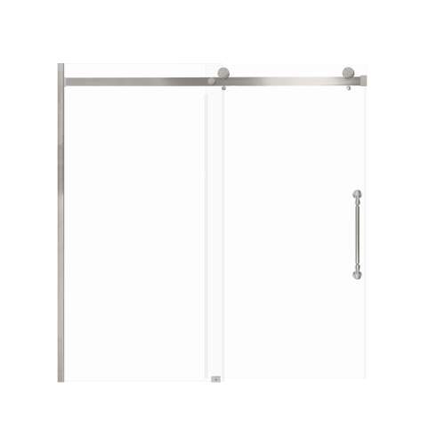 Samuel Mueller Milan 60-in X 60-in Barn Bathtub Door with 5/16-in Clear Glass and Nicholson Handle and Knob Handle, Brushed Stainless