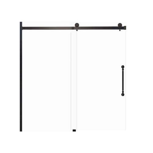 Milan 60-in X 60-in Barn Bathtub Door with 5/16-in Clear Glass and Nicholson Double-Sided Handle, Matte Black