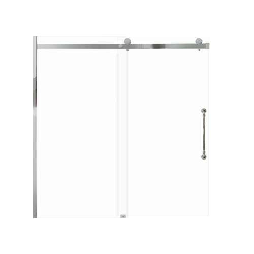 Milan 60-in X 60-in Barn Bathtub Door with 5/16-in Clear Glass and Nicholson Handle and Knob Handle, Polished Chrome