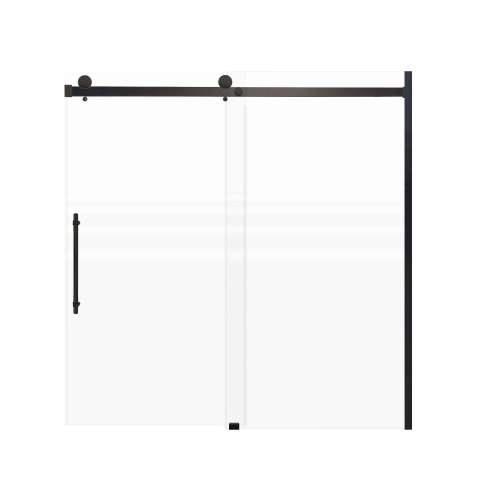 Samuel Mueller Milan 60-in X 60-in Barn Bathtub Door with 5/16-in Frost Glass and Barrington Knurled Handle and Knob Handle, Matte Black