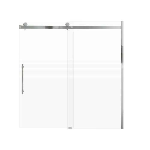 Milan 60-in X 60-in Barn Bathtub Door with 5/16-in Frost Glass and Barrington Knurled Handle and Knob Handle, Polished Chrome