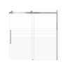 Milan 60-in X 60-in Barn Bathtub Door with 5/16-in Frost Glass and Barrington Plain Double-Sided Handle, Brushed Stainless