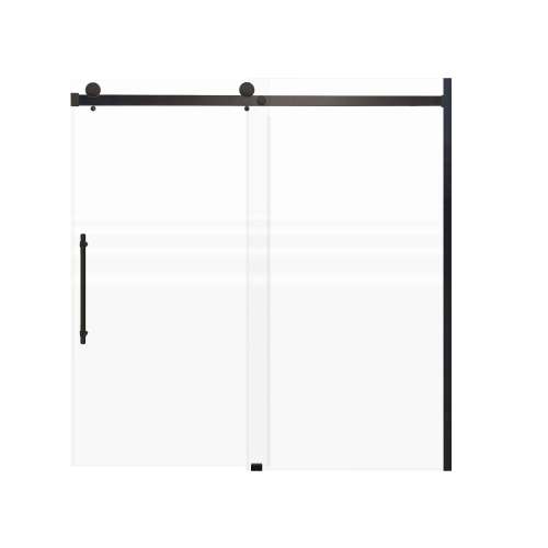 Milan 60-in X 60-in Barn Bathtub Door with 5/16-in Frost Glass and Barrington Plain Handle and Knob Handle, Matte Black