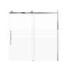 Milan 60-in X 60-in Barn Bathtub Door with 5/16-in Frost Glass and Barrington Plain Double-Sided Handle, Polished Chrome