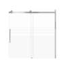 Milan 60-in X 60-in Barn Bathtub Door with 5/16-in Frost Glass and Contour Double-Sided Handle, Brushed Stainless