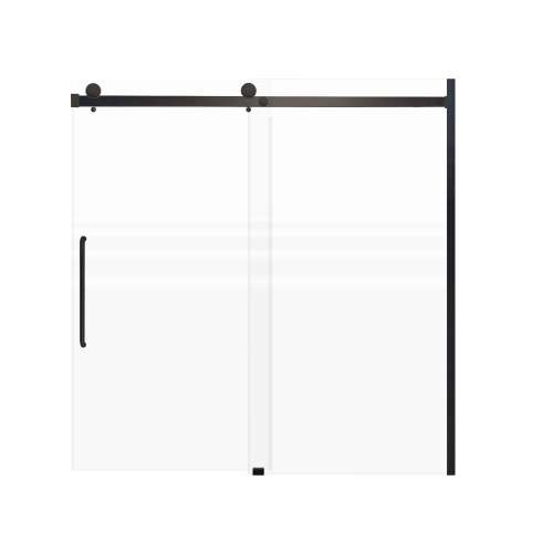 Milan 60-in X 60-in Barn Bathtub Door with 5/16-in Frost Glass and Contour Handle and Knob Handle, Matte Black