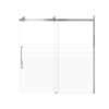 Milan 60-in X 60-in Barn Bathtub Door with 5/16-in Frost Glass and Juliette Double-Sided Handle, Brushed Stainless