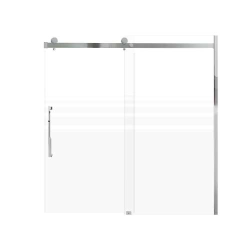 Milan 60-in X 60-in Barn Bathtub Door with 5/16-in Frost Glass and Juliette Double-Sided Handle, Polished Chrome
