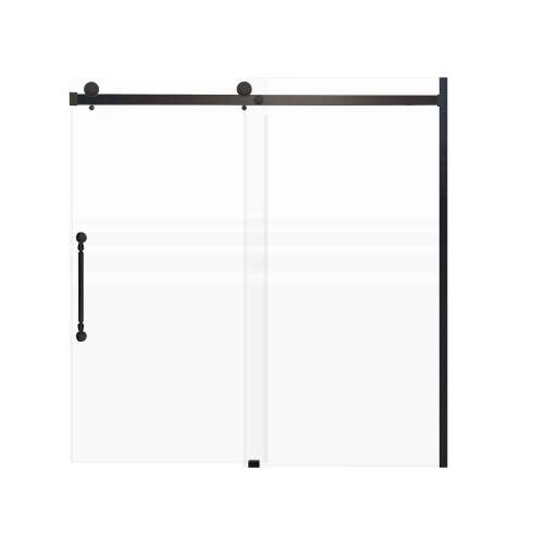 Milan 60-in X 60-in Barn Bathtub Door with 5/16-in Frost Glass and Nicholson Double-Sided Handle, Matte Black