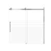 Milan 60-in X 60-in Barn Bathtub Door with 5/16-in Frost Glass and Royston Double-Sided Handle, Brushed Stainless