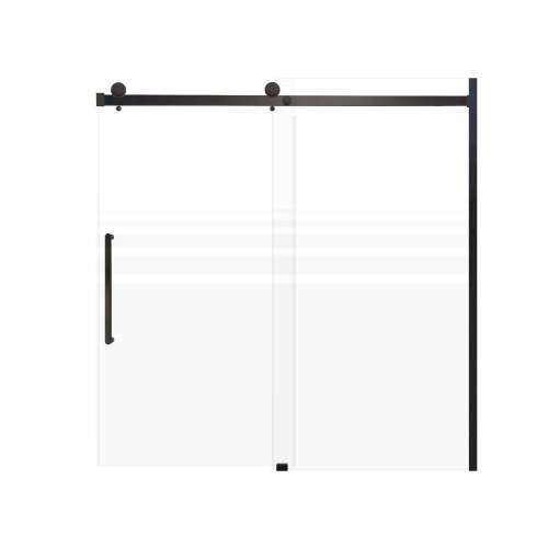 Milan 60-in X 60-in Barn Bathtub Door with 5/16-in Frost Glass and Royston Handle and Knob Handle, Matte Black