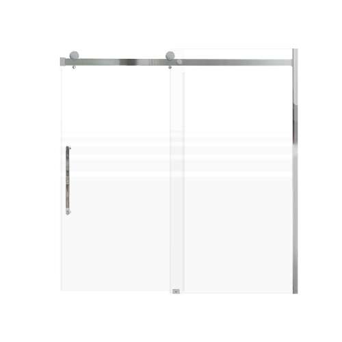 Milan 60-in X 60-in Barn Bathtub Door with 5/16-in Frost Glass and Royston Handle and Knob Handle, Polished Chrome
