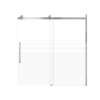 Milan 60-in X 60-in Barn Bathtub Door with 5/16-in Frost Glass and Sampson Double-Sided Handle, Brushed Stainless
